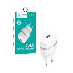 Denmen Adapter DC12 USB-A 2.4A White